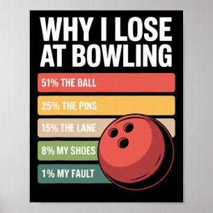 Warum ich an Bowling Funny Bowler Ausreden verlore Poster