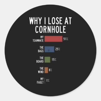 Warum ich an Cornhole verloren habe Runder Aufkleber