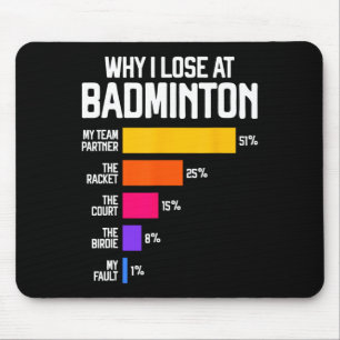 Warum ich bei Badminton Funny Ausreden Shuttle Bir Mousepad