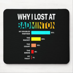 Warum ich bei Badminton Funny Reason Play Shuttle  Mousepad