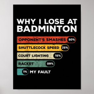 Warum ich beim Badminton lustig verliere Poster