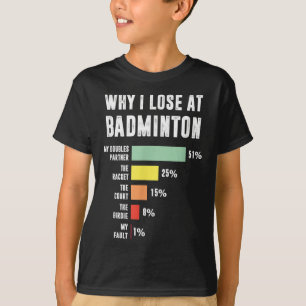 Warum ich beim Badminton verliere, lustiger Badmin T-Shirt