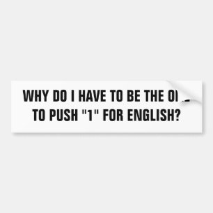 WARUM ICH DER SEIN MUSS, ZUM "1" FÜR ENGLISCH ZU AUTOAUFKLEBER