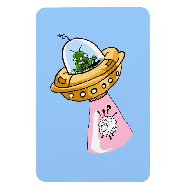 Warum ich? UFO Sheep Abduction Premium Flexi Magne Magnet (Vertikal)