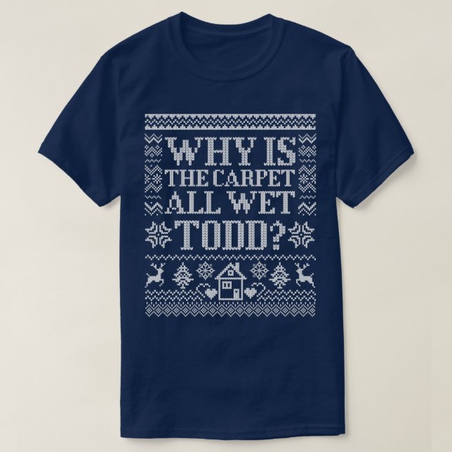 Warum ist das Haustier nass? T-Shirt (Design vorne)