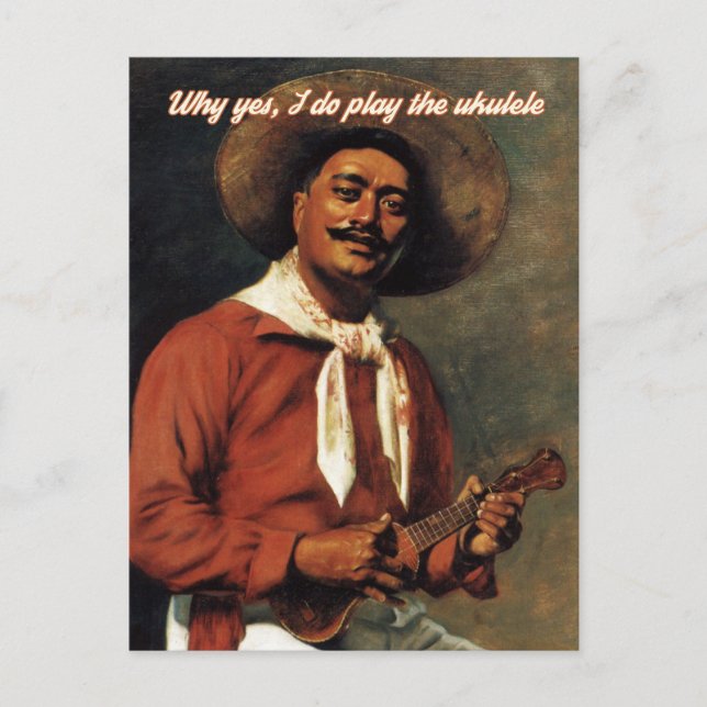 Warum Ja, ich spiele die Ukulele-Karte Postkarte (Vorderseite)