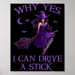 Warum kann einen Schaltstick lustig Halloween Hexe Poster