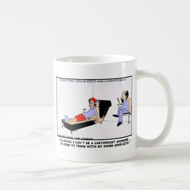 Warum Karikaturisten lustige T-Shirts Karten Tasse (Rechts)