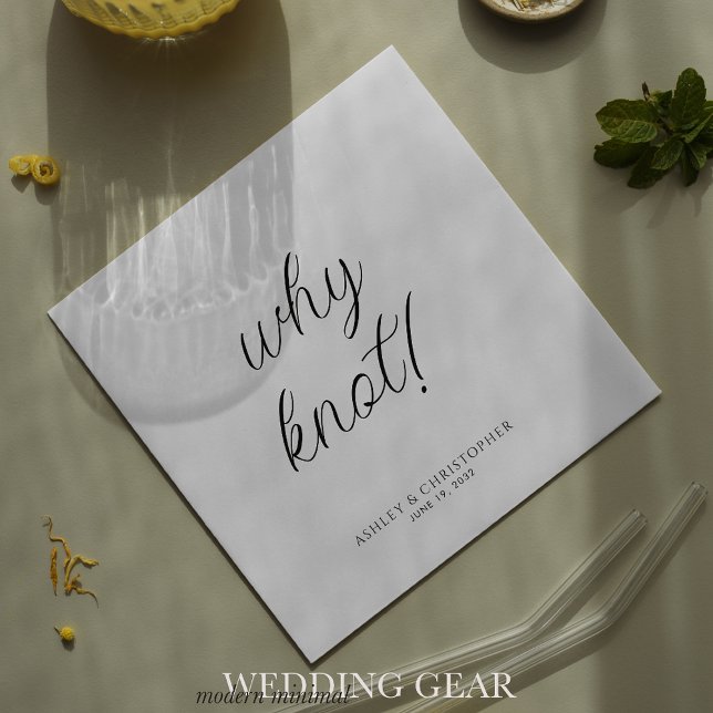 Warum Knoten! Minimaler typografischer Cocktail Serviette (Von Creator hochgeladen)