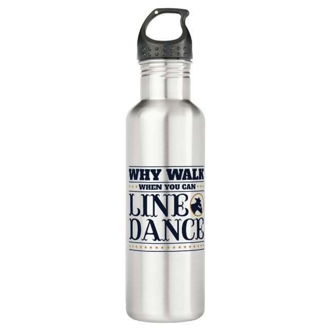 Warum laufen, wenn man Tanz ausrichten kann Edelstahlflasche (Vorderseite)