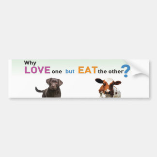 Warum Liebe eine aber die andere essen - Hund und Autoaufkleber