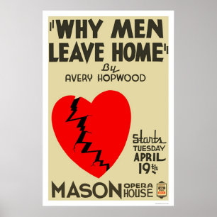 Warum Männer Zuhause 1938 WPA verlassen Poster