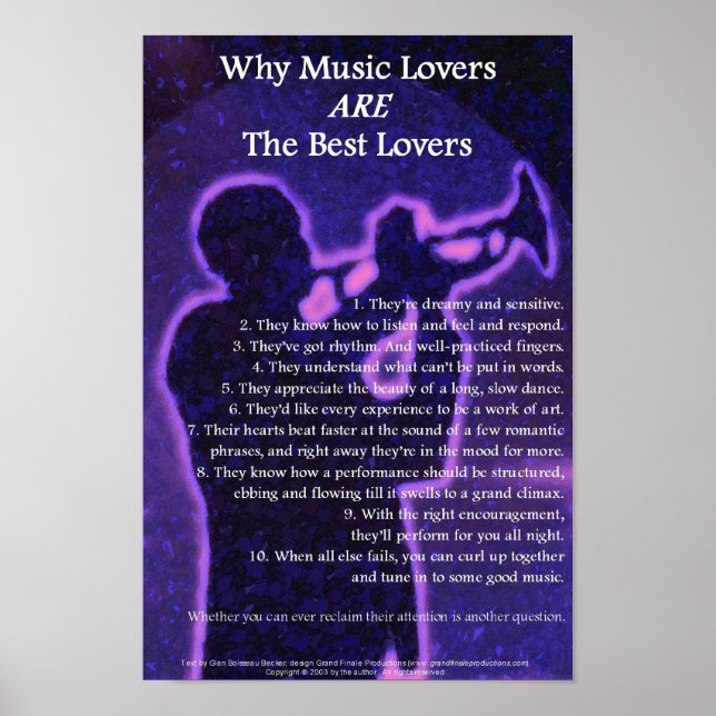 Warum Musikliebhaber das Lieblingspopster sind Poster (Vorne)