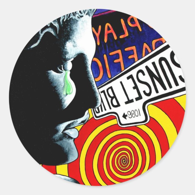 "WARUM" RUNDER AUFKLEBER (Vorderseite)