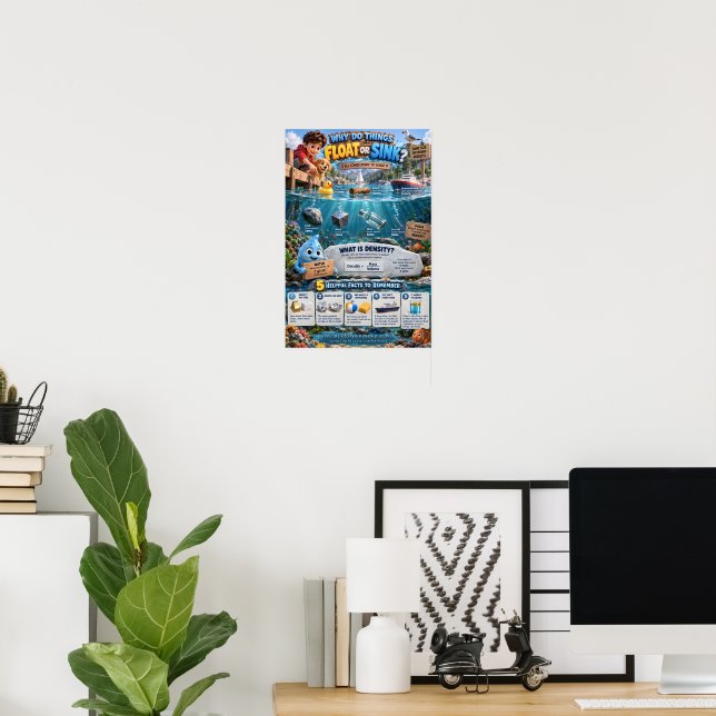 Warum schwimmen oder sinken Dinge? Poster (Heimbüro)