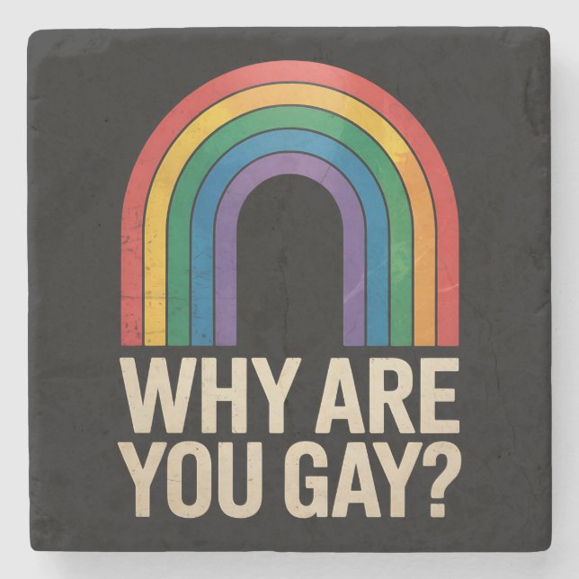 Warum sind Sie schwul-funny Rainbow LGBTQ Stolz Al Steinuntersetzer (Vorderseite)
