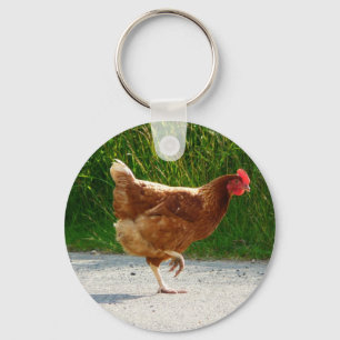 Warum überquerte das Huhn die Straße? Schlüsselanhänger
