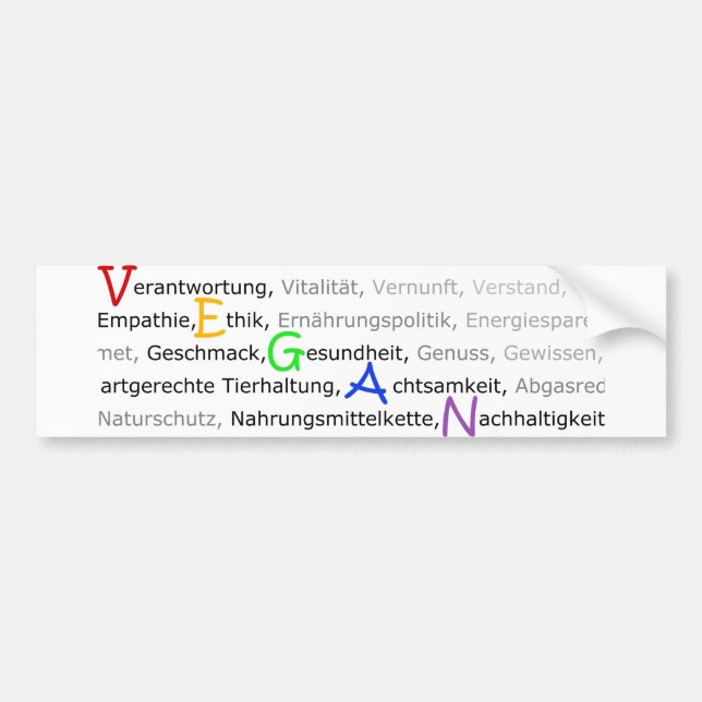 warum vegan? warum vegan? autoaufkleber (Vorne)