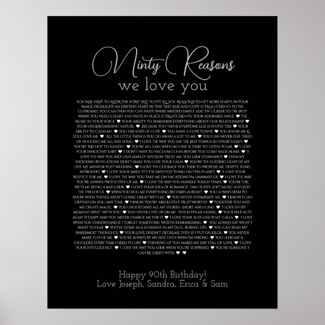 Warum wir Liebe Sie Poster Black 90 (Vorne)