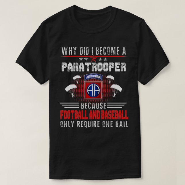Warum wurde ich eine Im Flugzeug Fallschirmjägerin T-Shirt (Design vorne)