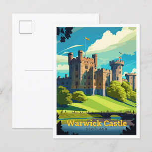 Warwick Castle Scotland Reisen Vintag Postkarte