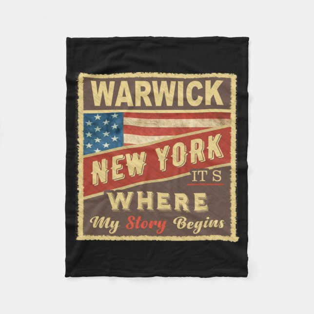 Warwick NY Hier beginnt meine Geschichte  Fleecedecke (Vorderseite)