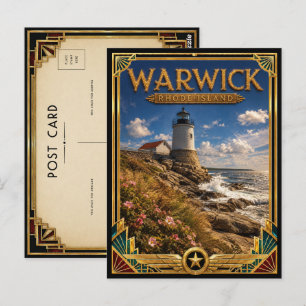 Warwick Rhode Island Vintage Art Deco Golden Age Postkarte