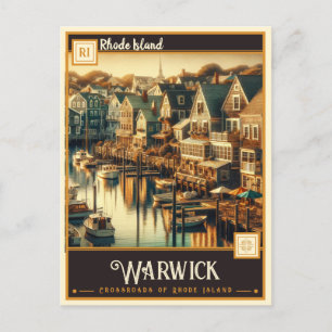 Warwick, Rhode Island Vintage Postkarte