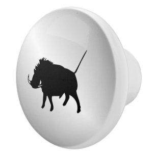 Warzen-Wildschwein Silber Keramikknauf