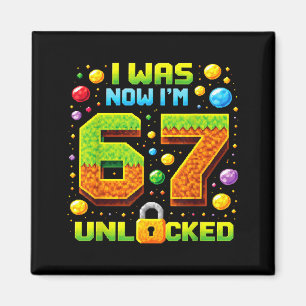 Was 6 sieben Jahre alte 67 Pixel Gamer Jungen Mädc Magnet
