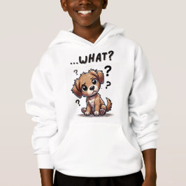 "...was?" Adorable verwirrte Cartoon-Welpe Hoodie