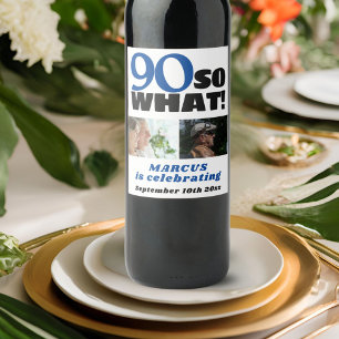 Was also Typografie 90. Geburtstag 2 FotoCollage Weinetikett