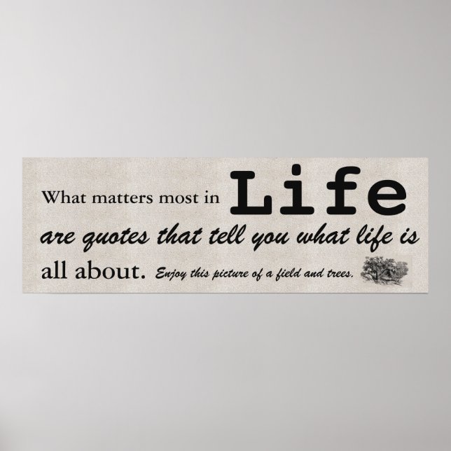 Was am meisten im Leben zählt, sind Zitate, die Ih Poster (Vorne)