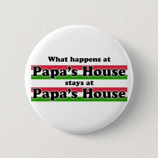 Was am Papa-Haus geschieht Button (Vorderseite)