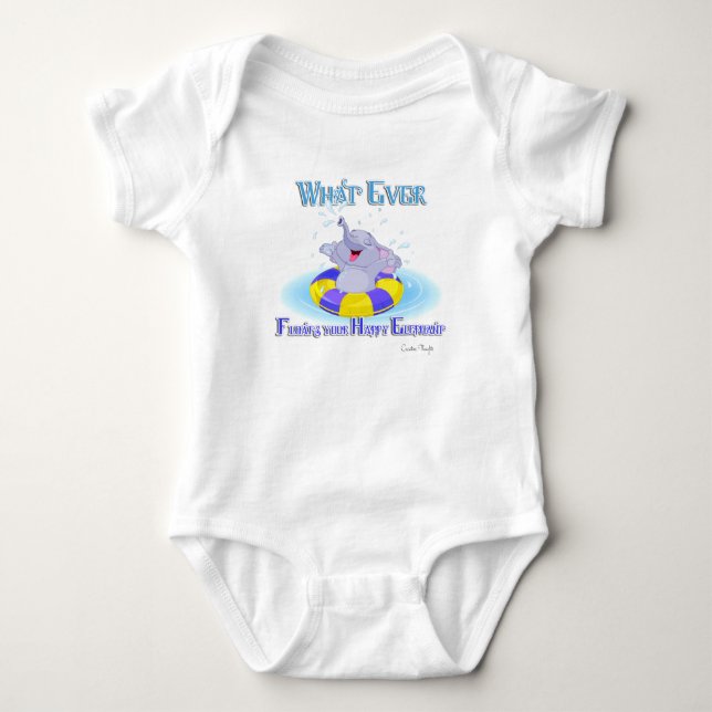 Was auch immer deinen glücklichen Elefanten schweb Baby Strampler (Vorderseite)