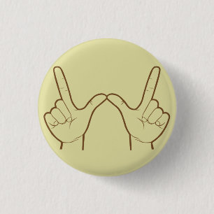 Was auch immer die Hand signieren Retro-Flair Button