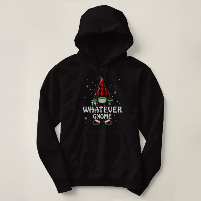 Was auch immer Gnome Buffalo Kariert Matching Fami Hoodie (Design vorne)