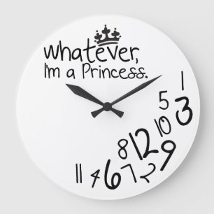 Was auch immer, ich eine Prinzessin sind Große Wanduhr