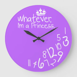 Was auch immer, ich eine Prinzessin sind Große Wanduhr