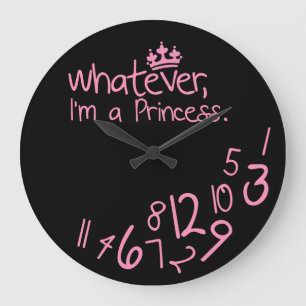 Was auch immer, ich eine Prinzessin sind Große Wanduhr