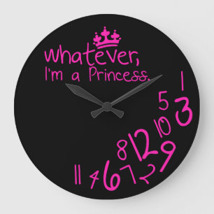 Was auch immer, ich eine Prinzessin sind Große Wanduhr