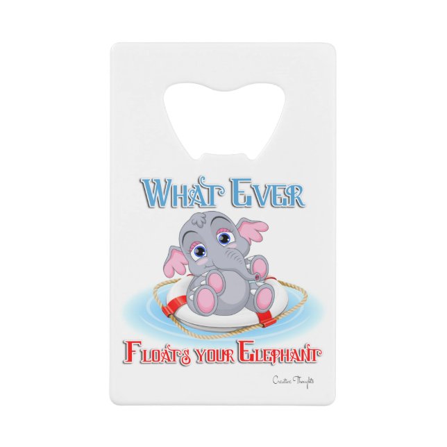 Was auch immer Ihr Baby Elephant schwimmt Geldbeutel Flaschenöffner (Vorderseite)