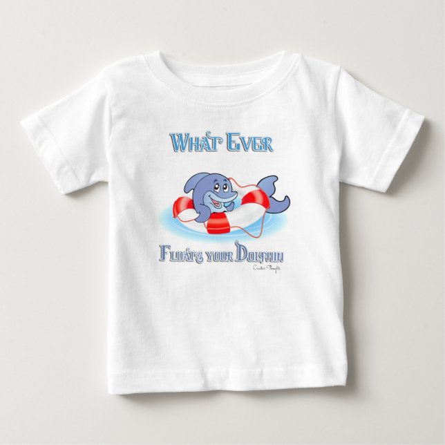 Was auch immer Ihr Dolphin schwimmt Baby T-shirt (Vorderseite)
