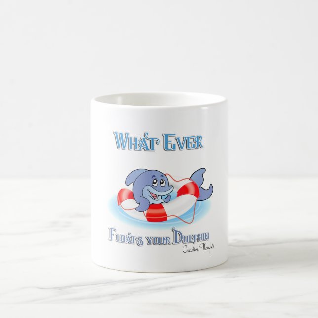 Was auch immer Ihr Dolphin schwimmt Kaffeetasse (Mittel)