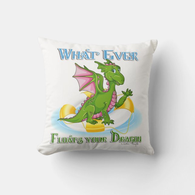 Was auch immer Ihr Drache Niedlich schwimmt Kissen (Vorderseite)
