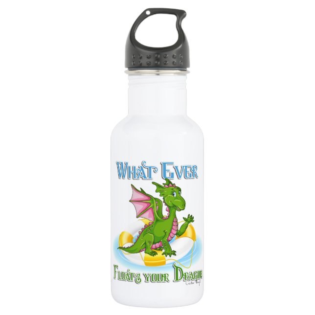 Was auch immer Ihr Drache Niedlich schwimmt Trinkflasche (Vorderseite)