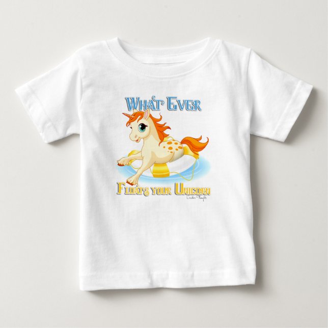 Was auch immer Ihr Einhorn schwimmt Baby T-shirt (Vorderseite)