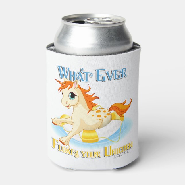 Was auch immer Ihr Einhorn schwimmt Dosenkühler (Kanne Vorderseite)