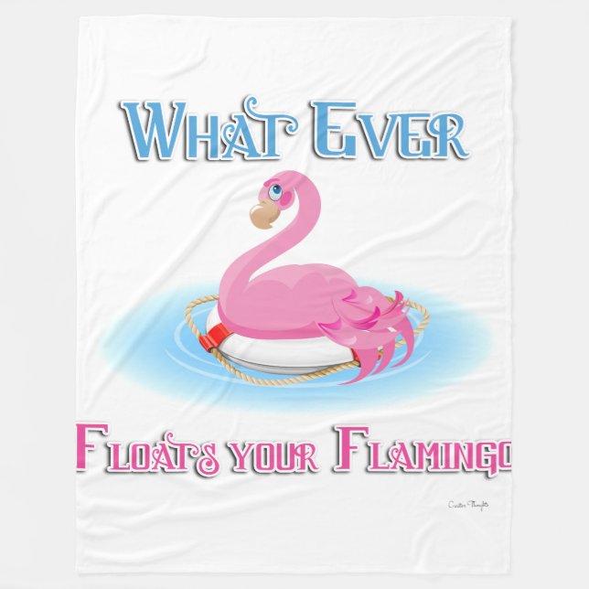 Was auch immer Ihr Flamingo 2 schwimmt Fleecedecke (Vorderseite)