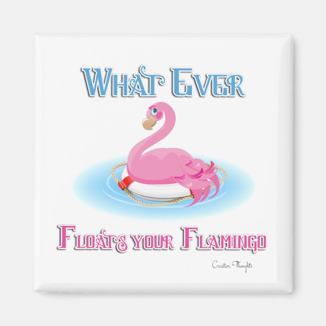 Was auch immer Ihr Flamingo 2 schwimmt Magnet (Vorne)